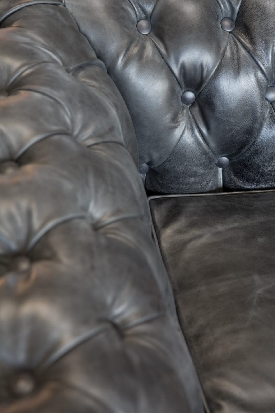 Leer Theoretisch kalf Chesterfield fauteuil zwart vintage look - OTIQ